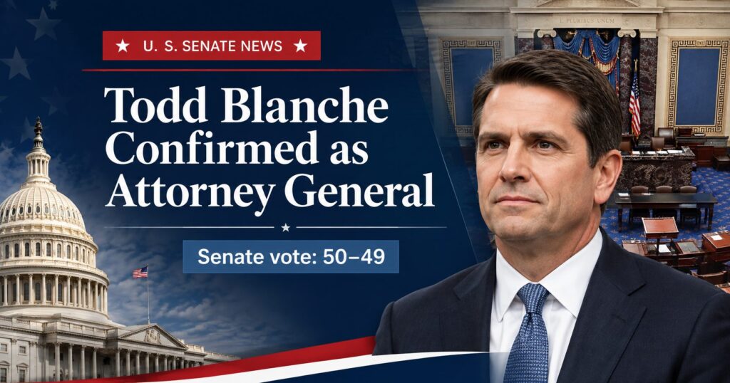 Senate Confirms Todd Blanche as Attorney General, 50-49