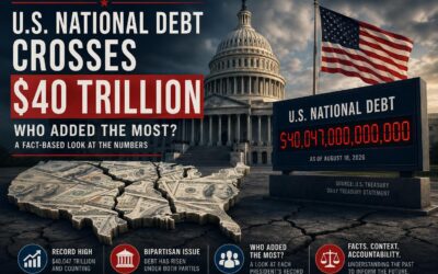 U.S. National Debt Crosses $40 Trillion: Which Presidents Added the Most and Who Reduced It?